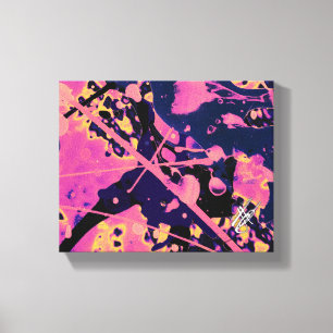 The Cleanse Pink Black Abstract Splatter Canvas Print