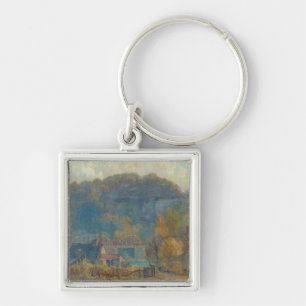 The Cliff at Morning, Ozarks (oil on canvas) Key Ring