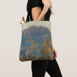 The Cliff at Morning, Ozarks (oil on canvas) Tote Bag
