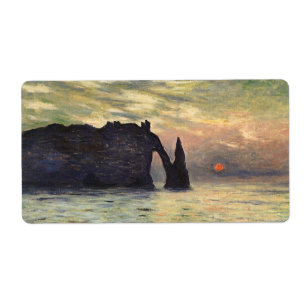The Cliff, Etretat, Sunset by Claude Monet