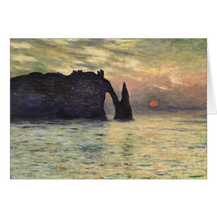 The Cliff Etretat, Sunset by Claude Monet