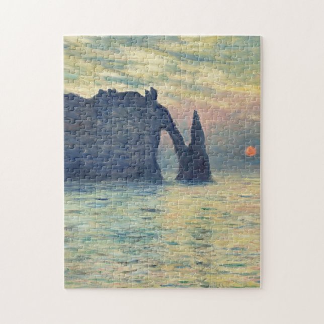 The Cliff Etretat Sunset By Claude Monet Jigsaw Puzzle (Vertical)