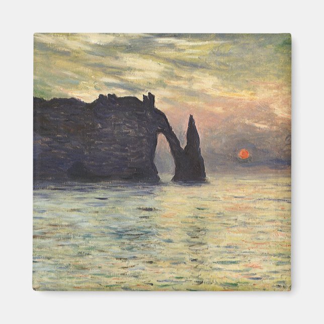 The Cliff Etretat, Sunset by Claude Monet Magnet (Front)