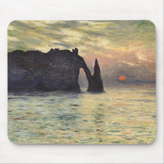 The Cliff Etretat, Sunset by Claude Monet Mouse Pad