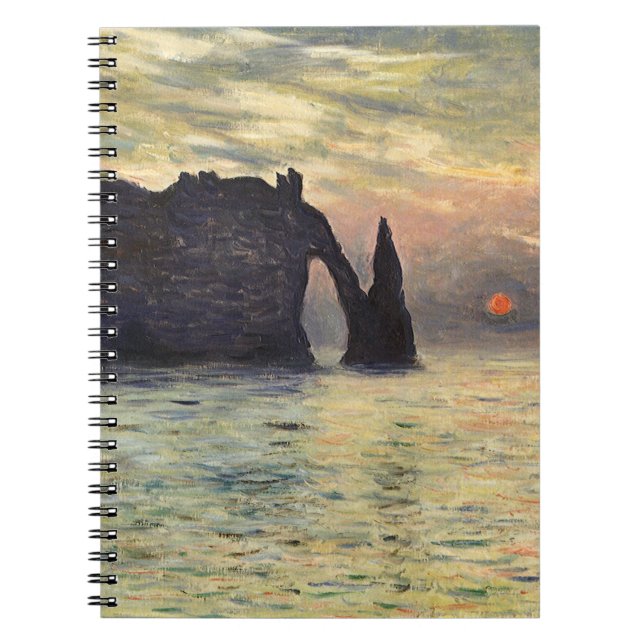 The Cliff Etretat, Sunset by Claude Monet Notebook (Front)
