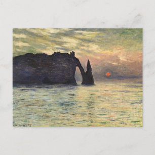 The Cliff Etretat, Sunset by Claude Monet Postcard