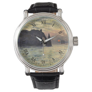The Cliff Etretat, Sunset by Claude Monet Watch