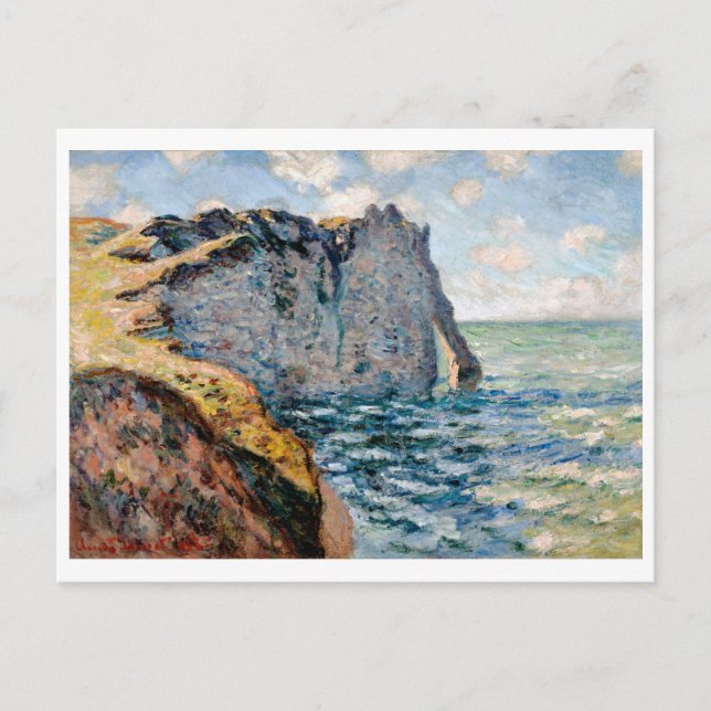 The Cliff of Aval, Monet Postcard (Front)