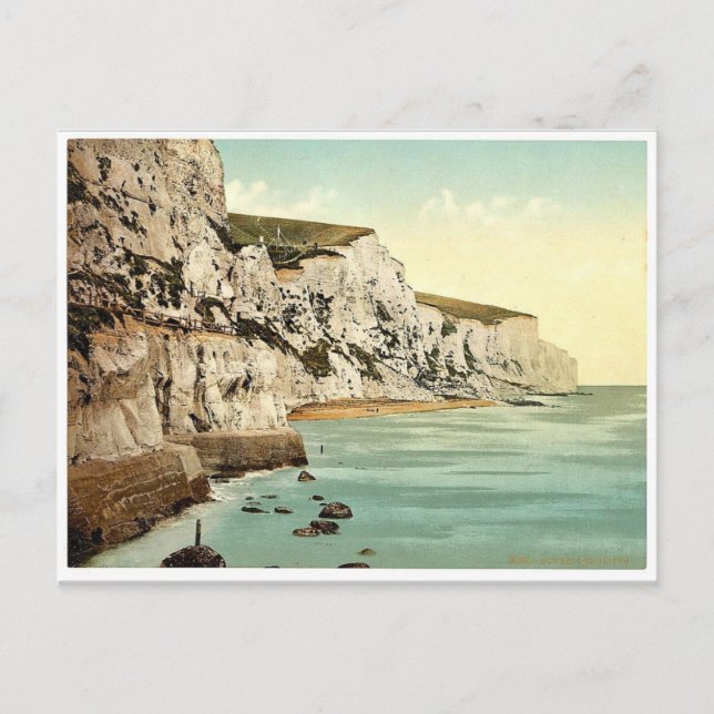 The Cliffs, Dover, England classic Photochrom Postcard (Front)