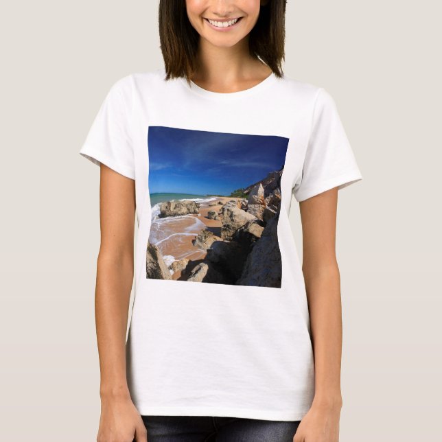 The Cliffs In Rio Da Barra Beach T-Shirt (Front)