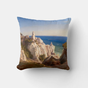The Cliffs of the Island of Mon by Louis Gurlitt Cushion