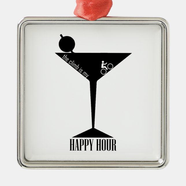 The Climb Is My Happy Hour Metal Ornament (Front)