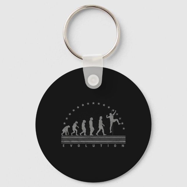 The Climbing Evolution Retro Bouldering Men Climbi Key Ring (Front)