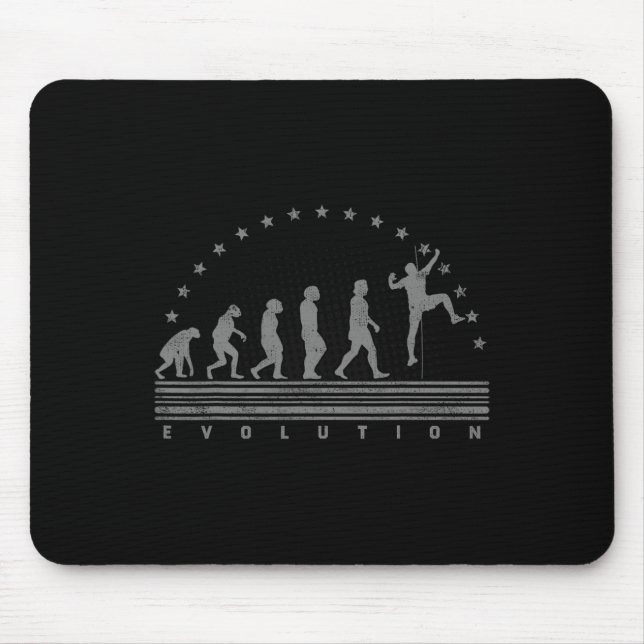 The Climbing Evolution Retro Bouldering Men Climbi Mouse Pad (Front)