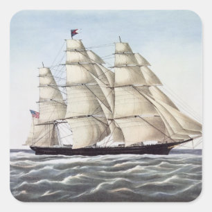 The Clipper Ship "Flying Cloud" Square Sticker