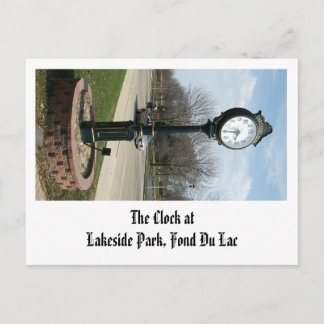The Clock at Lakeside Park, Fond Du Lac Postcard