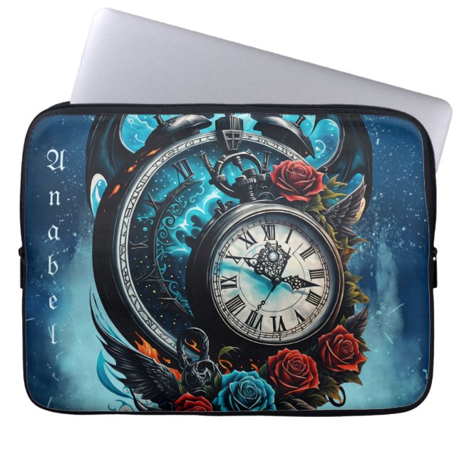 The Clock In the Mist of Infinity.  Laptop Sleeve (Front)