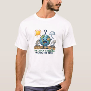 The Clock Is Ticking Eco Awareness Earth T-Shirt