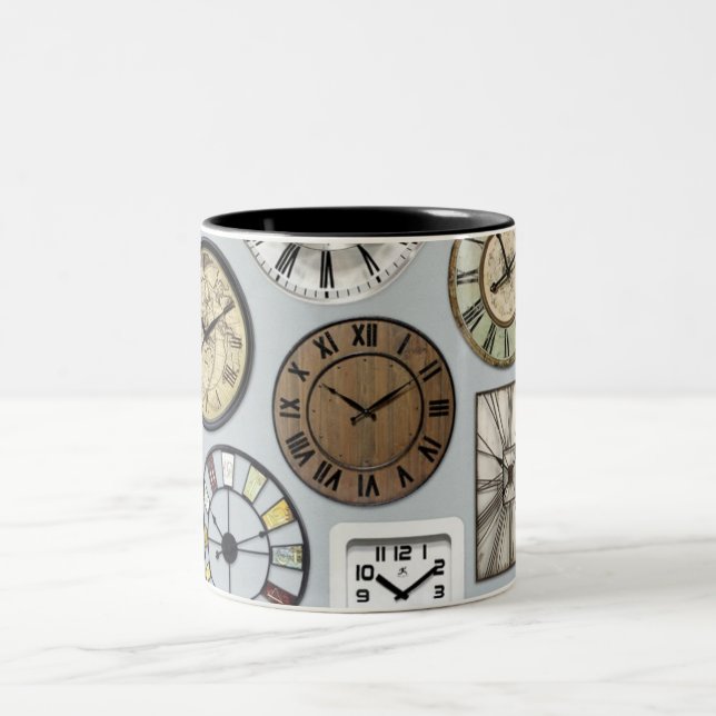 "THE CLOCK WATCHER'S" MUG-OR 5 O'CLOCK SOMEWHERE Two-Tone COFFEE MUG (Center)