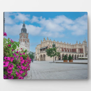 The Cloth Hall in main square in Krakow, Poland Plaque