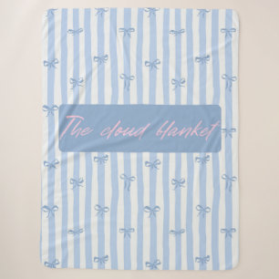 The Cloud Blanket Blue Bows Fleece Throw