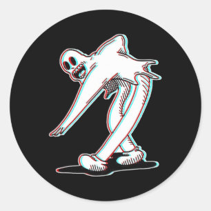 The Clown Ghost Glitch Dancing  Classic Round Sticker