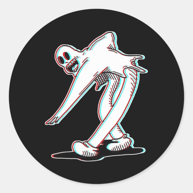 The Clown Ghost Glitch Dancing  Classic Round Sticker (Front)