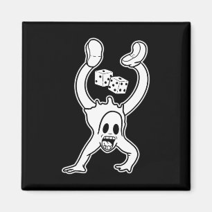 The Clown Ghost Lucky Dice Handstand Gothic Cartoo Magnet