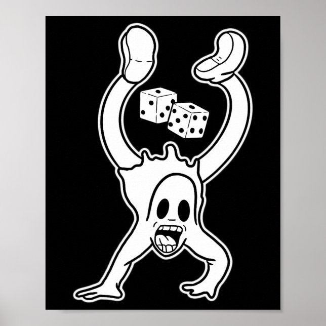 The Clown Ghost Lucky Dice Handstand Gothic Cartoo Poster (Front)