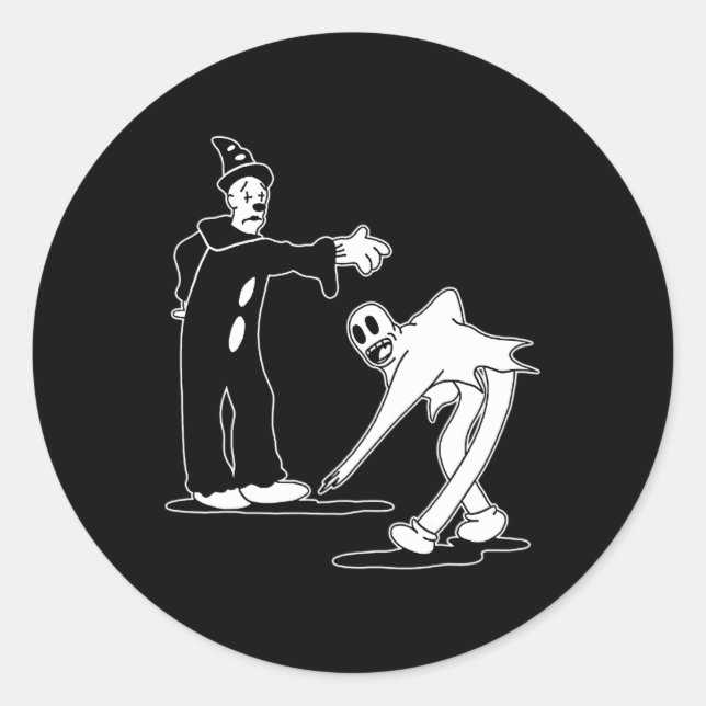 The Clown Ghost Magic Dance  Classic Round Sticker (Front)