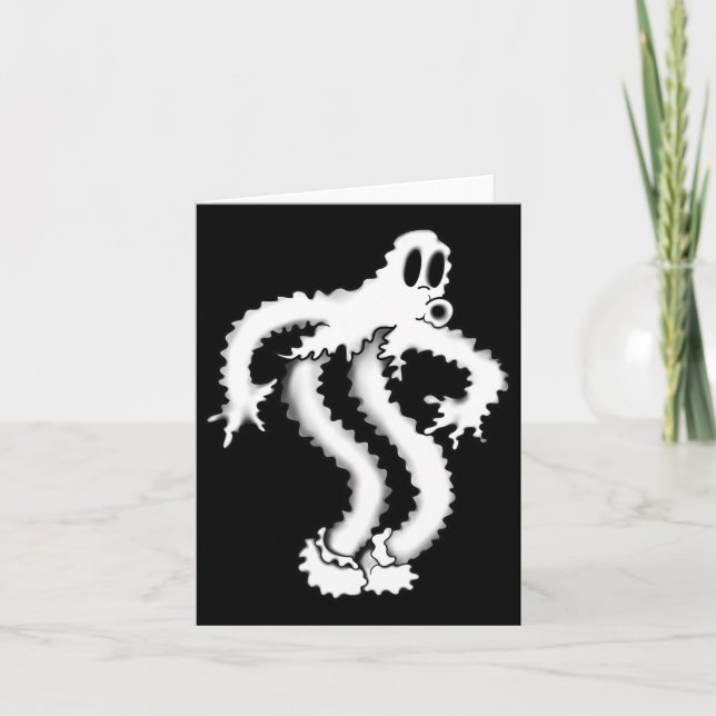 The Clown Ghost Shaky Spooky Blackwork  Card (Front)