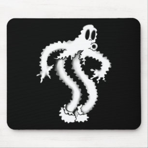 The Clown Ghost Shaky Spooky Blackwork Mouse Pad
