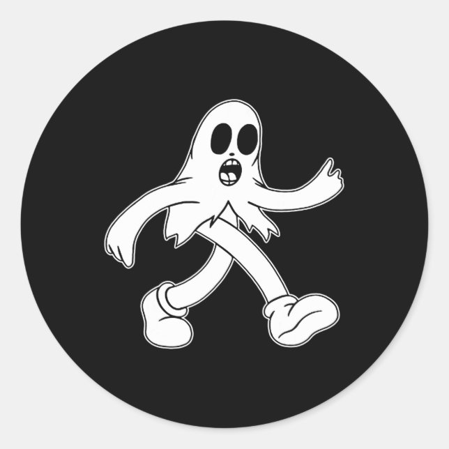 The Clown Ghost Sheet Ghost  Classic Round Sticker (Front)