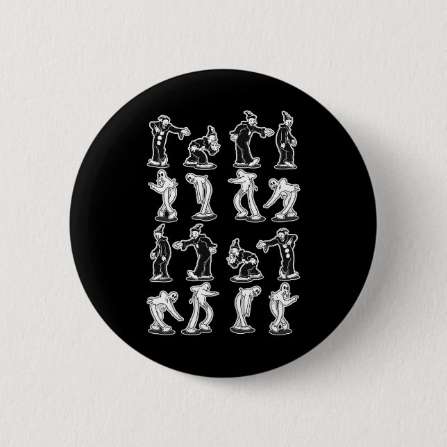 The Clown Ghost Spooky Two Step Dance  6 Cm Round Badge (Front)