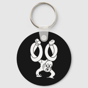 The Clown Ghost Twisted Blackwork Key Ring
