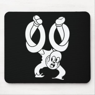 The Clown Ghost Twisted Blackwork Mouse Pad