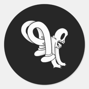 The Clown Ghost Twisty Blackwork Classic Round Sticker