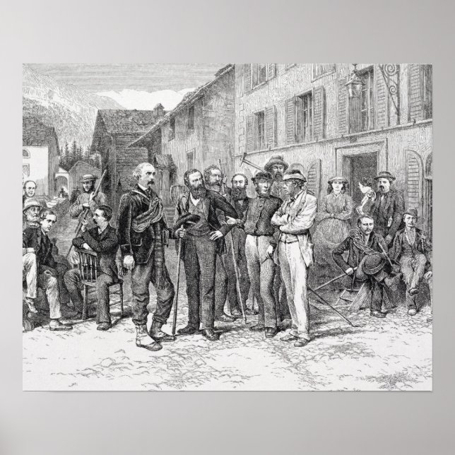 The Club Room of Zermatt in 1864, from 'The Ascent Poster (Front)