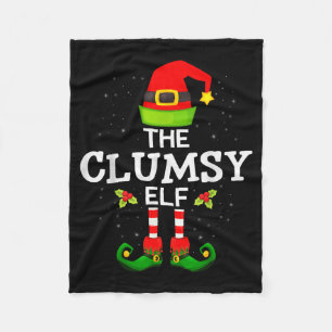 The Clumsy Elf Christmas Family Matching Pajama  Fleece Blanket