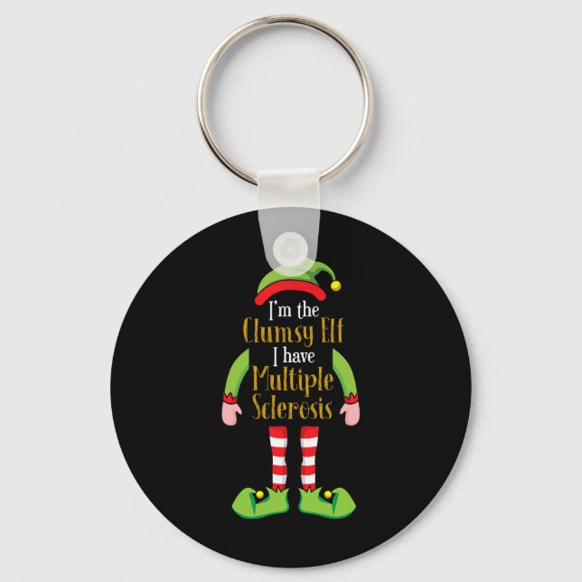 The Clumsy Elf Christmas Multiple Sclerosis Ms S  Key Ring (Front)