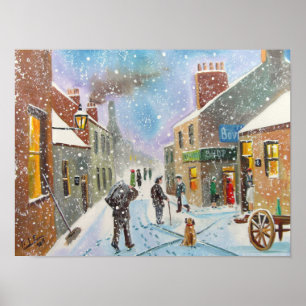 the coal man winter British street scene Poster