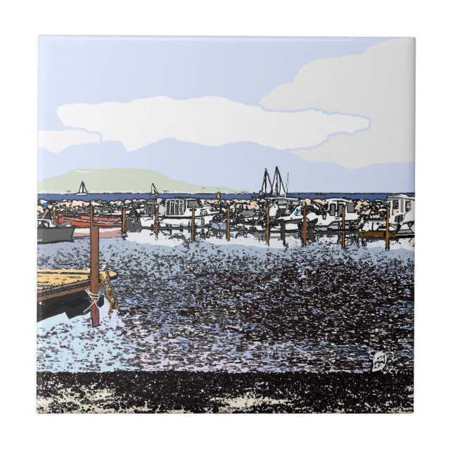 The Coast, Marseillan South of France Ceramic Tile (Front)