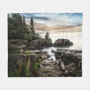 The Coast of Lake Superior Minnesota Fleece Blanket