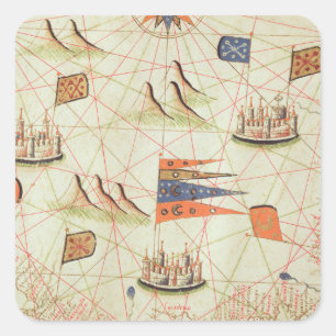 The Coast of Tunisia and the Gulf of Gabes Square Sticker
