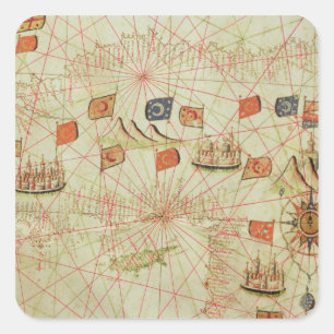 The Coast of Turkey and Cyprus Square Sticker