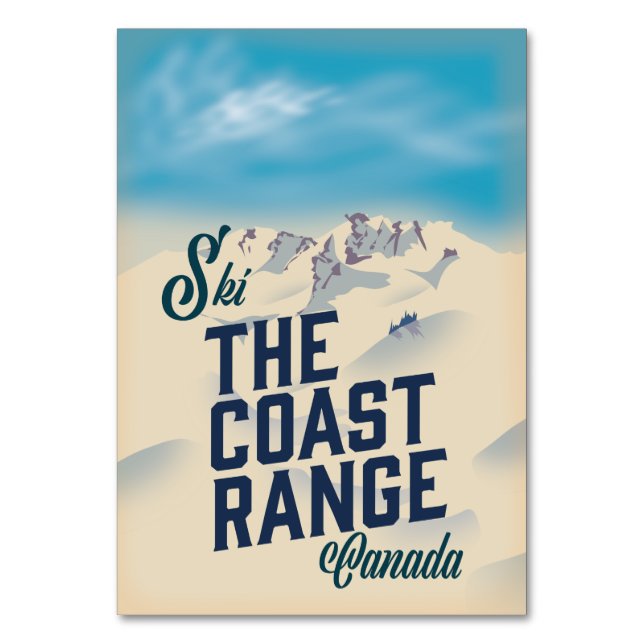 The Coast Range Canada Table Number (Front)