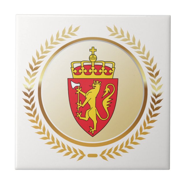 The Coat of Arms of Norway Ceramic Tile (Front)