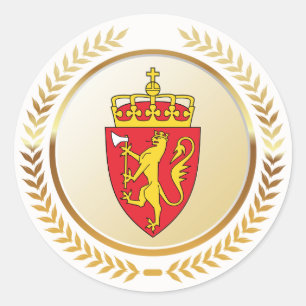 The Coat of Arms of Norway Classic Round Sticker