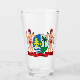 The coat of arms of Suriname Glass