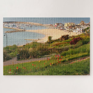 The Cobb and gardens, Lyme Regis, Dorset, England Jigsaw Puzzle